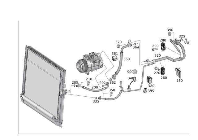 1668350198 - Heating and Ventilation: Sealing Frame for Mercedes-Benz: GL350, GL450, GL550, GL63 AMG, GLE300d, GLE350, GLE400, GLE43 AMG, GLE450 AMG, GLE63 AMG, GLE63 AMG S, GLS350d, GLS450, GLS550, GLS63 AMG, ML250, ML350, ML400, ML550, ML63 AMG Image image