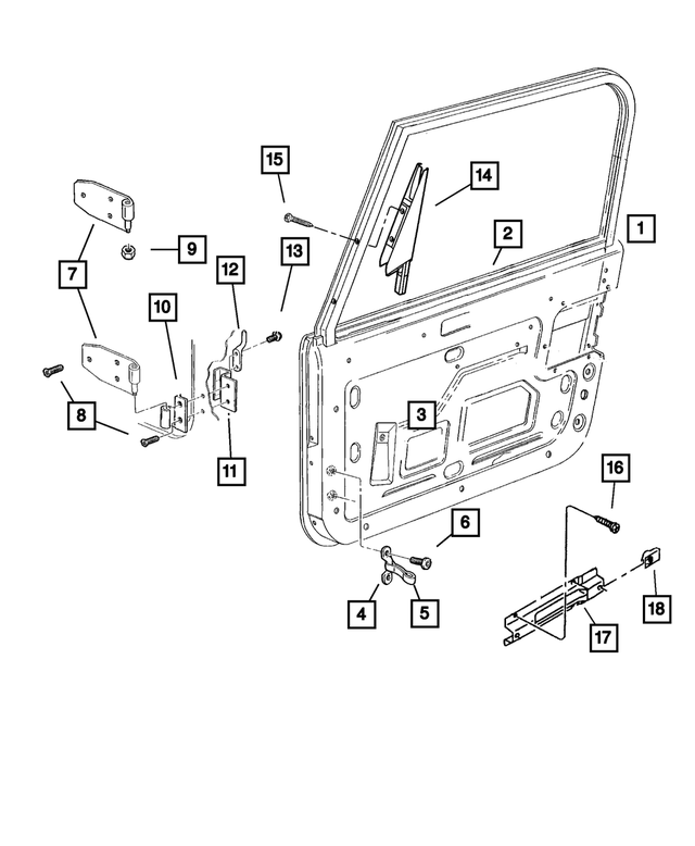 55176537AI - Doors and Related Parts: Front Door, Left for Mopar Image