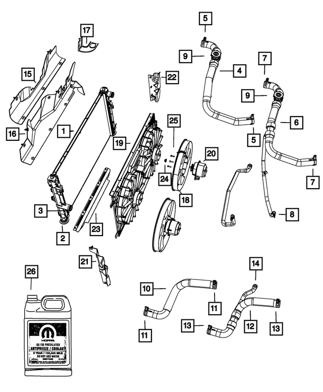 52029091AA - Cooling: Hose Clamp for Mopar Image