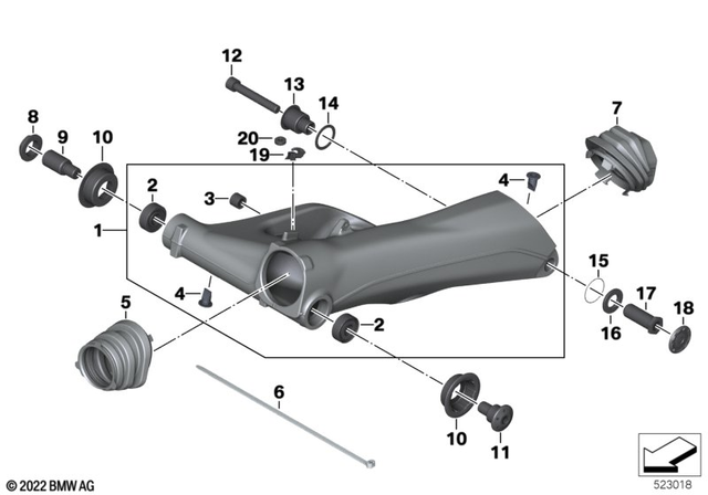 33357105551 - : Rear Wheel Swinging Arm, Silver for BMW-Motorrad Image