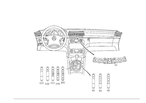 Switch in Instrument Panel and Center Console for 2005 Mercedes-Benz S430 #0