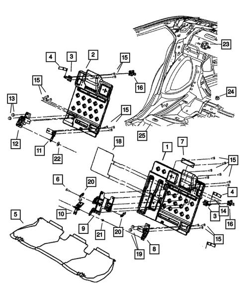 Rear Seats - Second Row - Adjusters, Recliners, Shields and Risers for 2009 Dodge Challenger #0