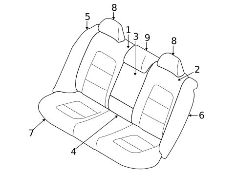 Rear Seat Components for 2013 Volvo XC60 #1
