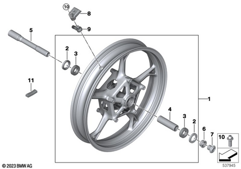 Wheels with Bearings for 2022 BMW-Motorrad R 1300 GS #2