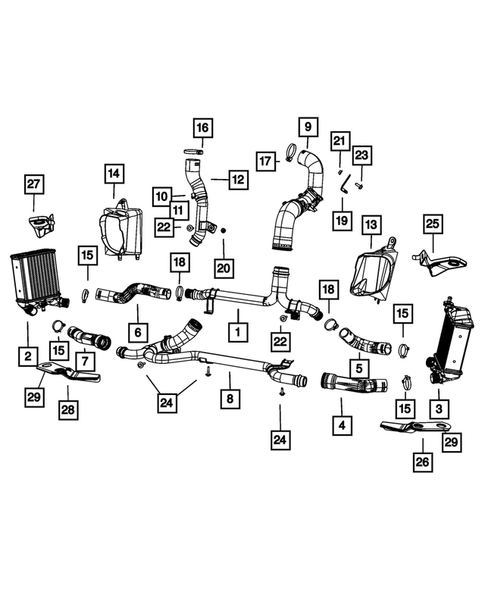 Radiator and Related Parts; Charge Air Cooler for 2014 Fiat 500 #1