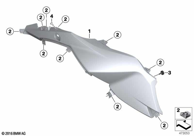 46638526812 - Frame and Mounting Parts: Fairing Side Panel, Front Right - Rohteil/blank for BMW-Motorrad Image