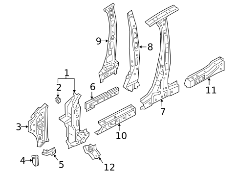 Hinge Pillar for 2016 Volkswagen Passat #0