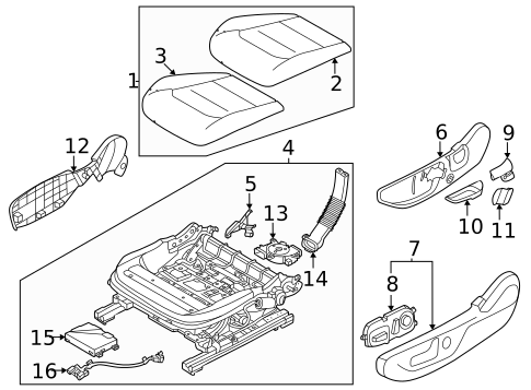 Driver Seat Components for 2023 Kia EV6 #1