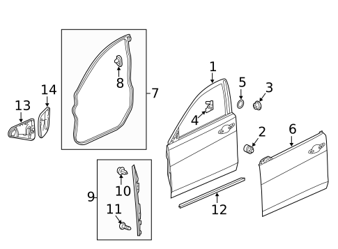 Door & Components for 2019 Acura TLX #1