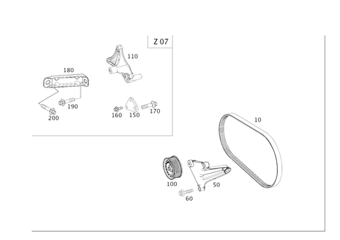 V-Belt, Belt Tightener, Sheave Pulley for 2017 Mercedes-Benz S65 AMG #0