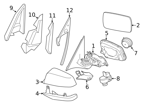 Mirrors for 2011 BMW 550i GT #0