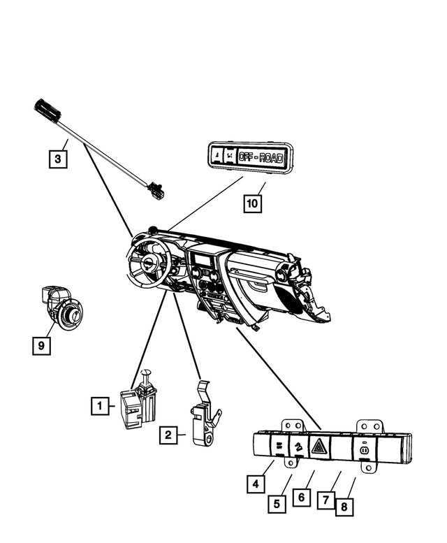 4602988AE - Electrical: 3 Gang Switch for Mopar Image image