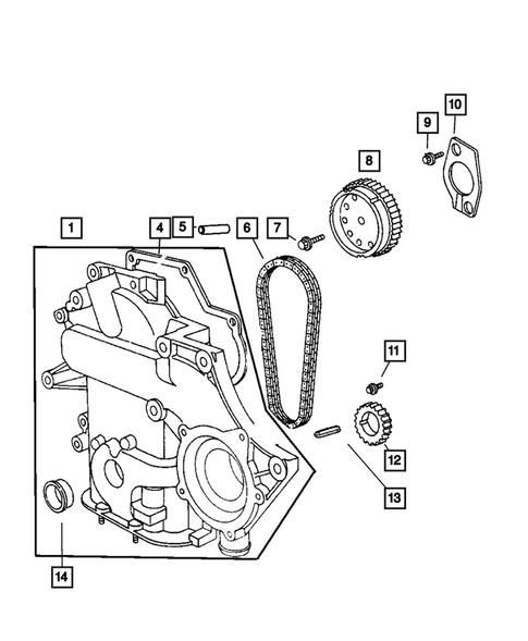 Timing Chain and Cover for 2004 Dodge Caravan #0