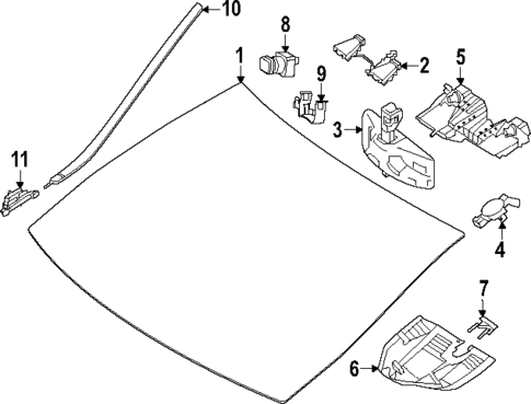 Glass - Windshield for 2024 Mercedes-Benz CLE300 #2