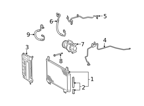 Condenser, Compressor & Lines for 2014 Scion xD #0