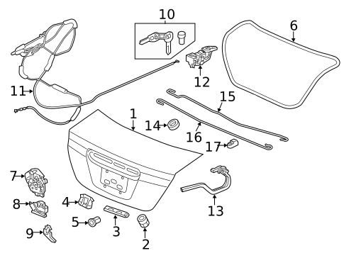 Lid & Components for 2012 Honda Civic #1