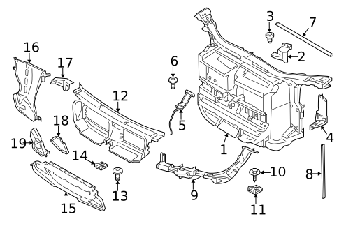 Radiator Support for 2013 BMW X1 #0