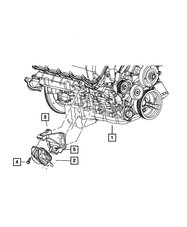 52021138AA - Engine and Transmission Mounting: Engine Mount Bracket, Right for Mopar Image image