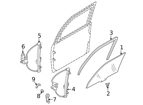 Glass, Windows & Related Components for 2001 Mazda MPV #0