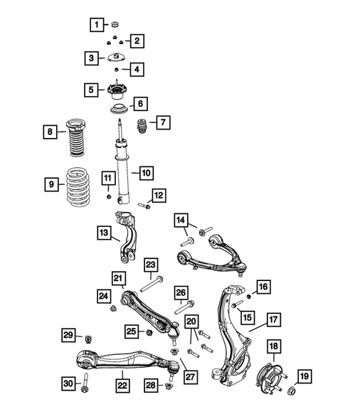 Front Suspension, Strut and Cradle for 2021 Jeep Grand Cherokee L #0