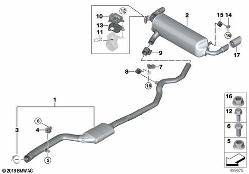 Exhaust System, Rear for 2022 BMW 330e #0