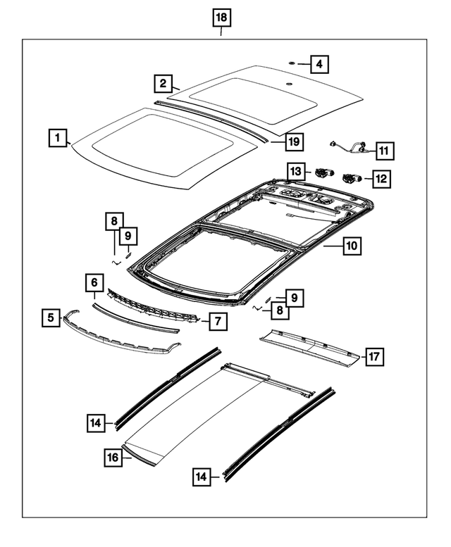 68119732AA - Electrical: Wind Deflector Spring for Mopar Image