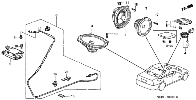 Radio Antenna - Speaker for 2001 Honda Accord #0