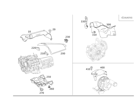 Shielding and Damping to Engine, Transmission, Front Axle Differential for 2011 Mercedes-Benz C 300 #0
