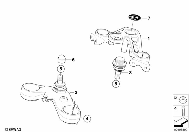 31427697145 - Front Axle, Front Suspension: Upper Fork Cross Brace -  for BMW-Motorrad Image