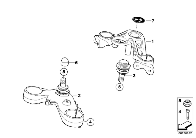 31427699192 - : Fork Bridge, Bottom, With Mounting for BMW-Motorrad Image