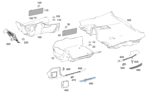 Front Panel Pillar Panelling, Lining on Floor and Footrest for 2021 Mercedes-Benz AMG GT 63 #0
