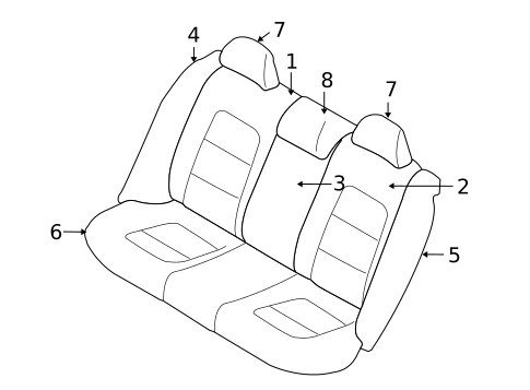 Rear Seat Components for 2010 Volvo V70 #1
