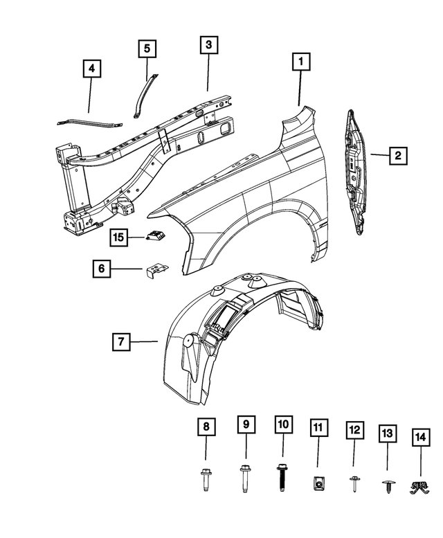 68150090AC - Body Sheet Metal Except Doors: Fender Mounting Bracket for Mopar Image