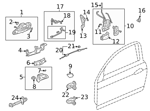 Lock & Hardware for 2004 Acura RSX #0