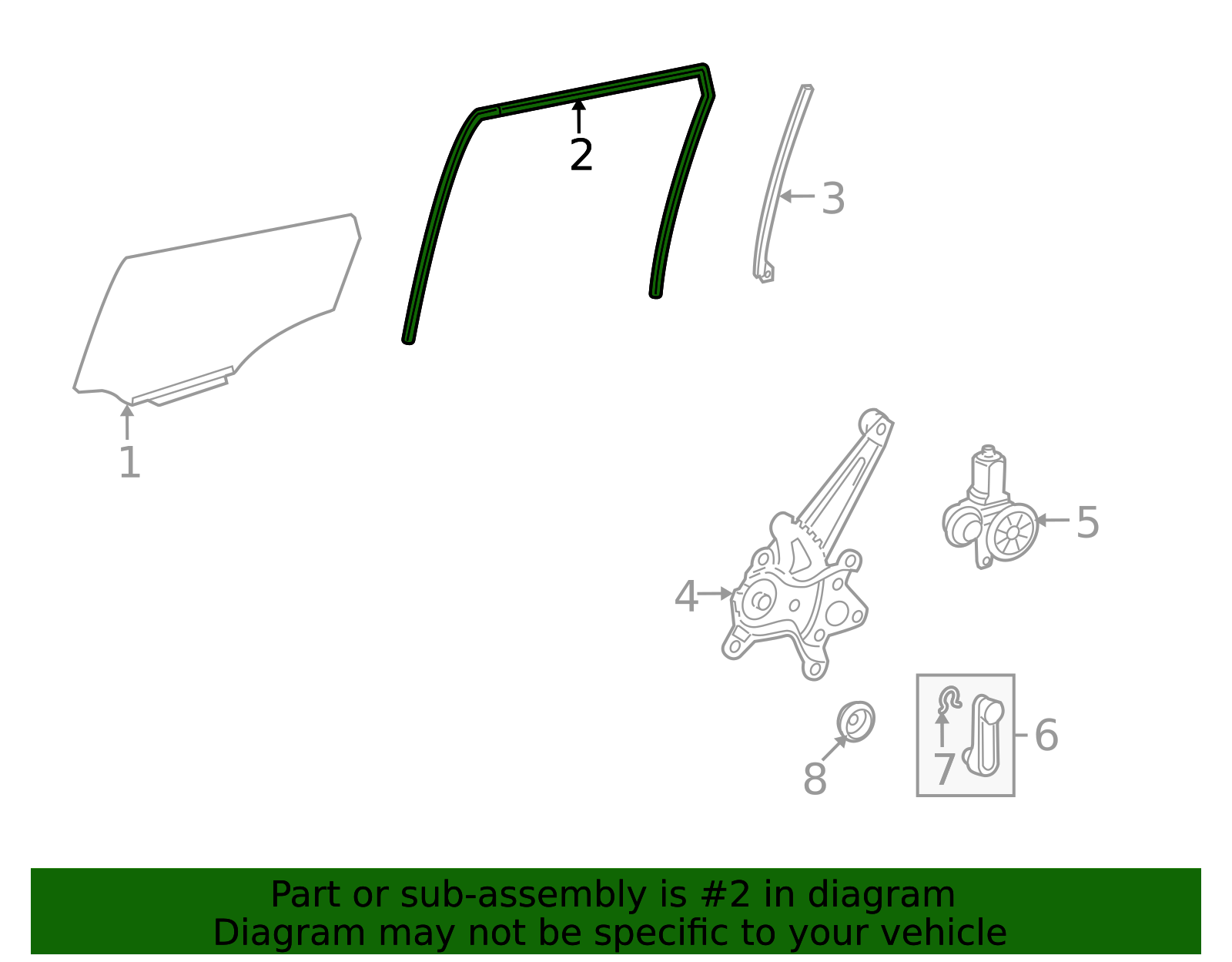 68142-02190 - Window Channel 2009-2013 Toyota Matrix | Longo Toyota Parts