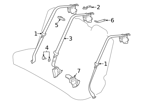 Rear Seat Belts for 2018 Toyota Corolla #0