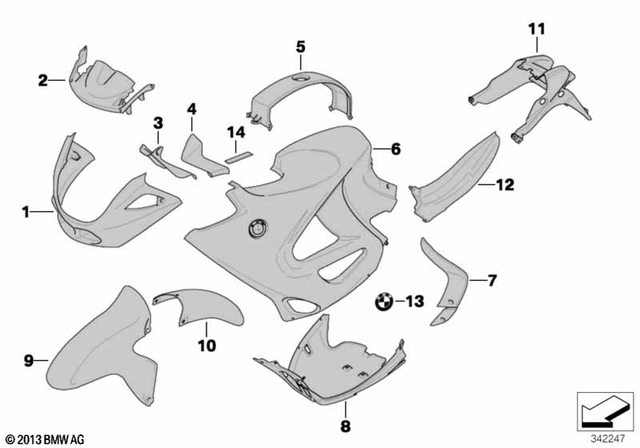 46637659296 - Body Equipment: Trim Upper Prime Coated -  for BMW-Motorrad Image