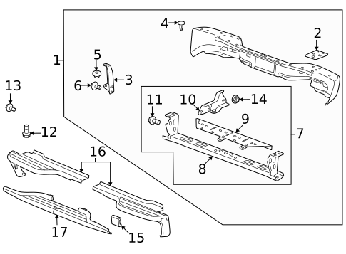 Bumper & Components - Rear for 2010 Cadillac Escalade EXT #0
