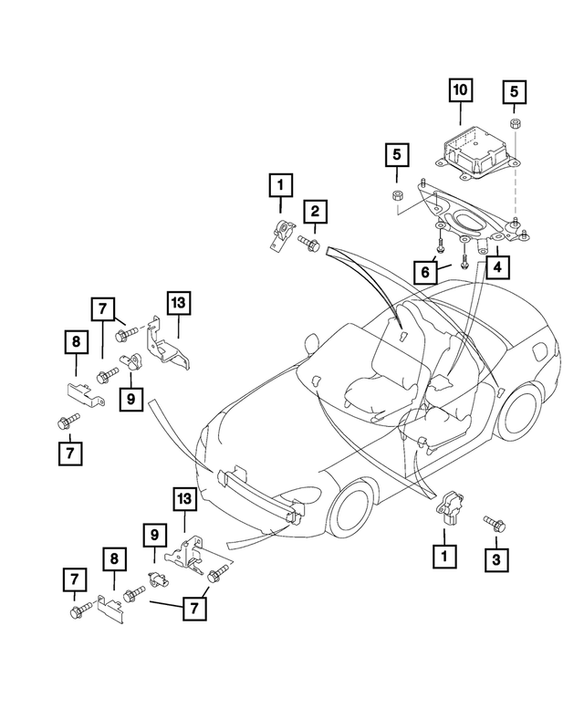 68314218AA - Restraints: Impact Sensor, Right for Mopar Image