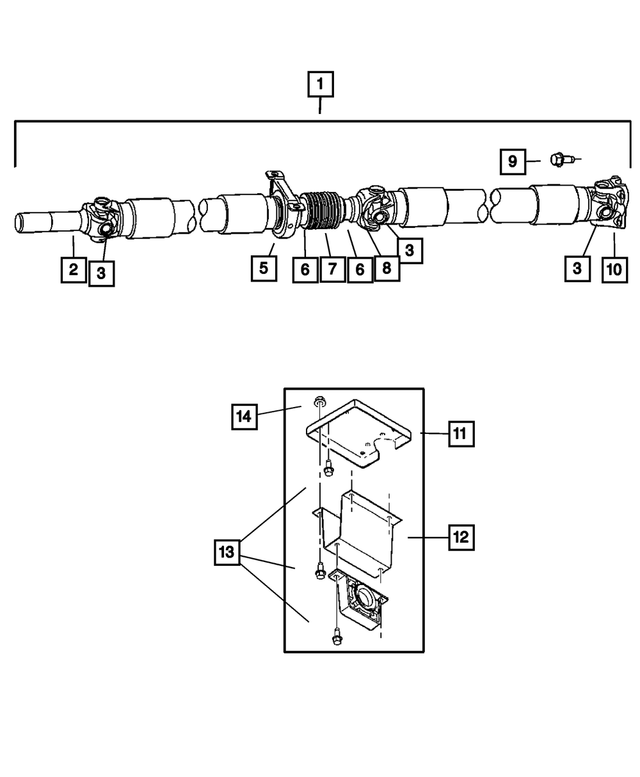 52123014AA - Propeller Shafts and U-Joints: Drive Shaft for Mopar Image