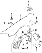 MB912593 - : Fender Liner for Mitsubishi: Galant Image