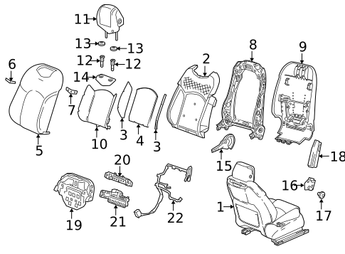 Driver Seat Components for 2019 Cadillac CT6 #1