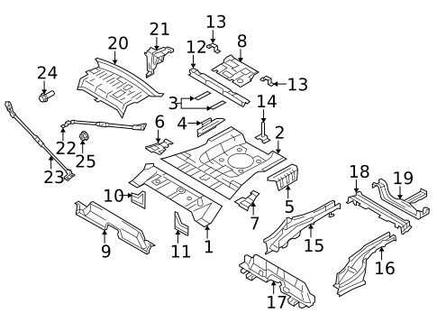 Rear Floor & Rails for 2013 Suzuki SX4 #0