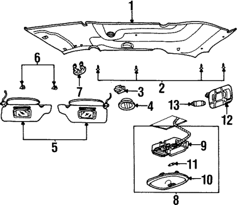 Interior Trim - Roof for 1999 Ford Windstar #0