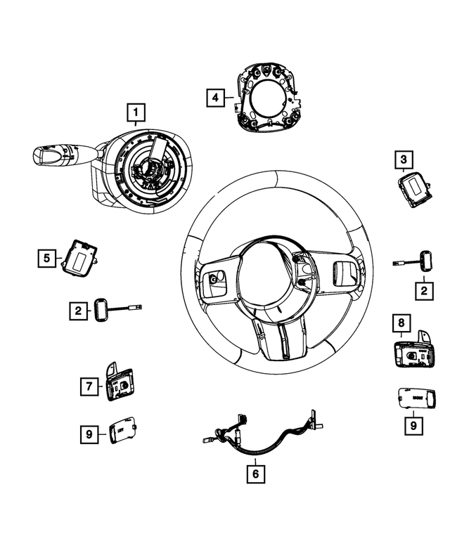 68202959AA - Electrical: Steering Wheel Wiring for Mopar Image image