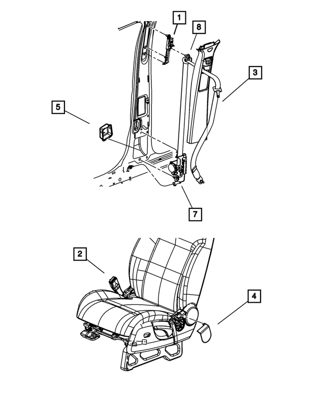 55197321AC - Restraints: Seat Belt Retractor Shield, Left for Mopar Image