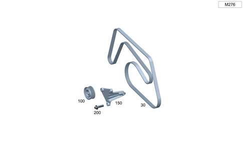 V-Belt, Belt Tensioner, Guide Pulley for 2021 Mercedes-Benz C43 AMG #0