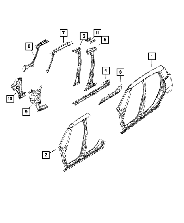 68391969AA - : Body Side Aperture Outer Panel, Right for Mopar Image