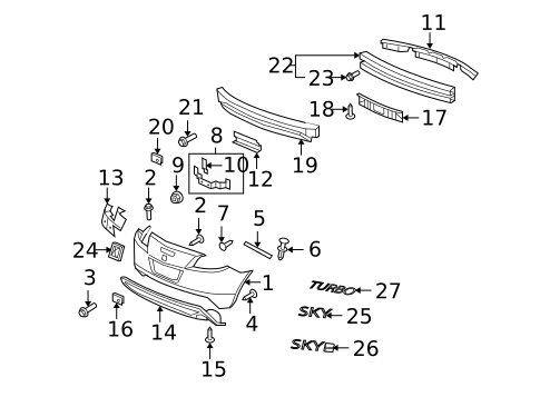 Exterior Trim - Rear Bumper for 2010 Saturn Sky #0
