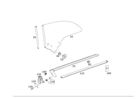 Rear-Side Window for 2008 Mercedes-Benz CLK63 AMG #0